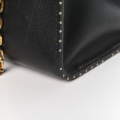 Louis Vuitton Calfskin Studded City Steamer MM Black 15 of 18
