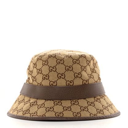 Gucci Monogram Textured Dollar Calfskin GG Jago Bucket Hat XXL Cacao Beige 5 of 10