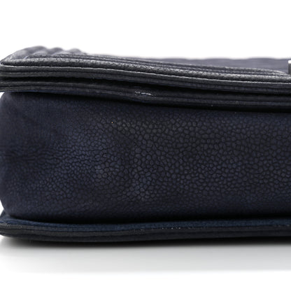 Chanel Iridescent Caviar Quilted Large Boy Flap Navy Blue 12 of 16