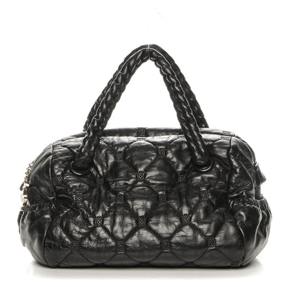 Chanel Lambskin Quilted Hidden Chain Bowler Black 1 of 7