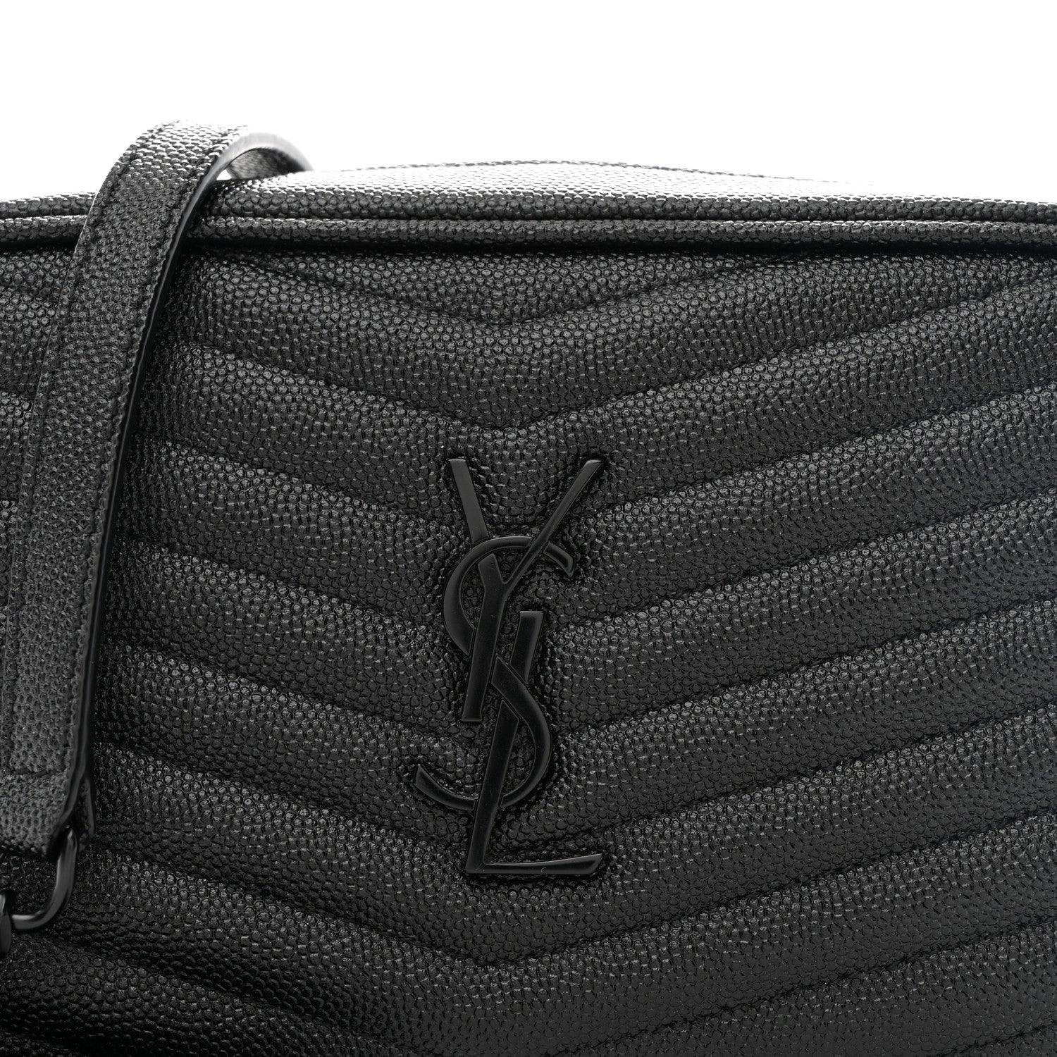 Saint Laurent Grain De Poudre Matelasse Monochrome Monogram Mini Lou Camera Bag Black 8 of 11