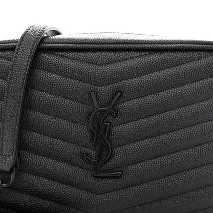 Saint Laurent Grain De Poudre Matelasse Monochrome Monogram Mini Lou Camera Bag Black 8 of 11