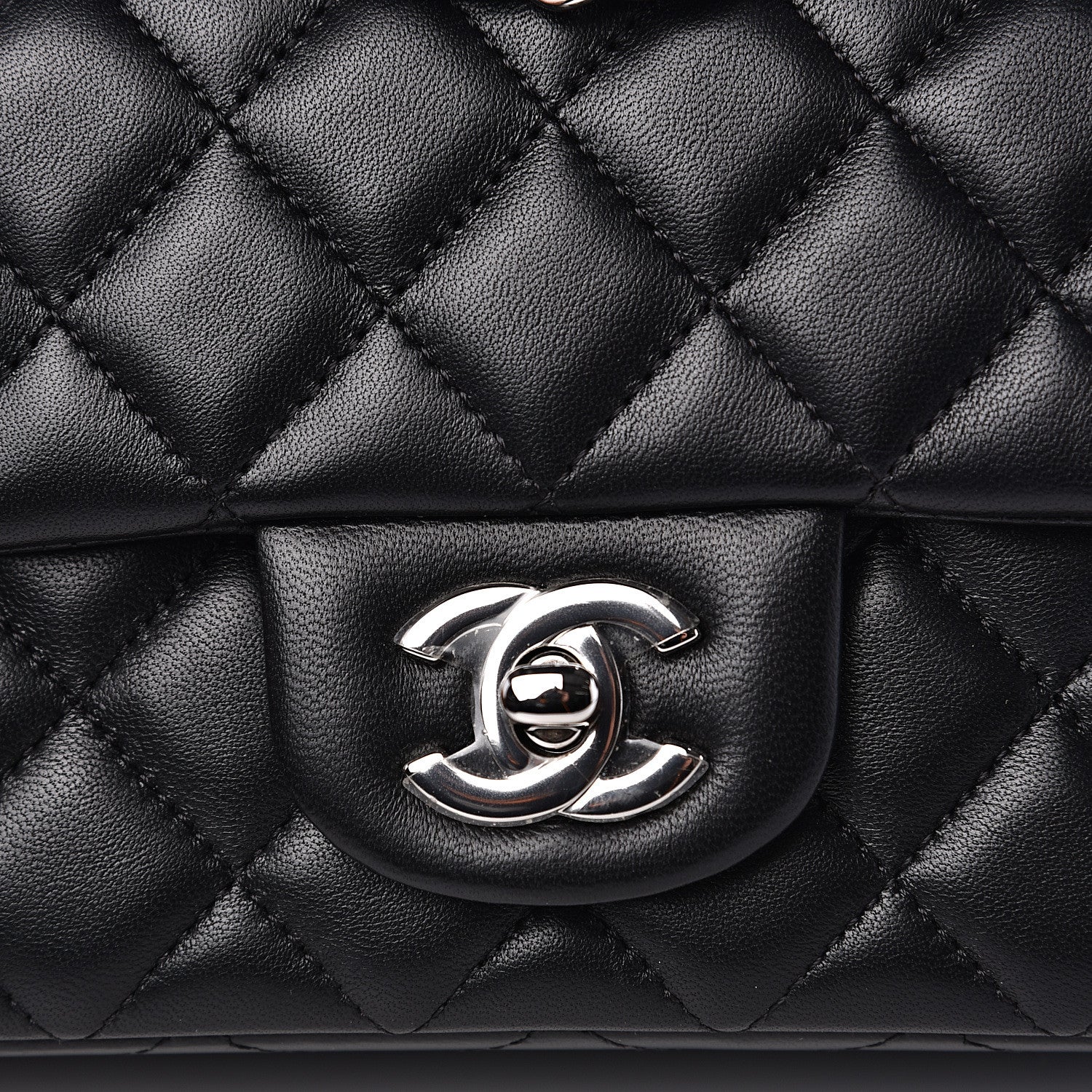 Chanel Lambskin Quilted Mini Rectangular Flap Black 9 of 12
