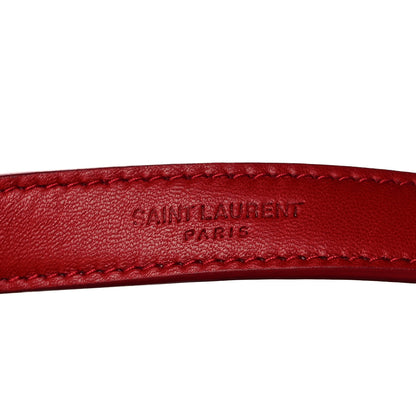 Saint Laurent Lambskin Teddy Drawstring Bag Eros Red 15 of 16