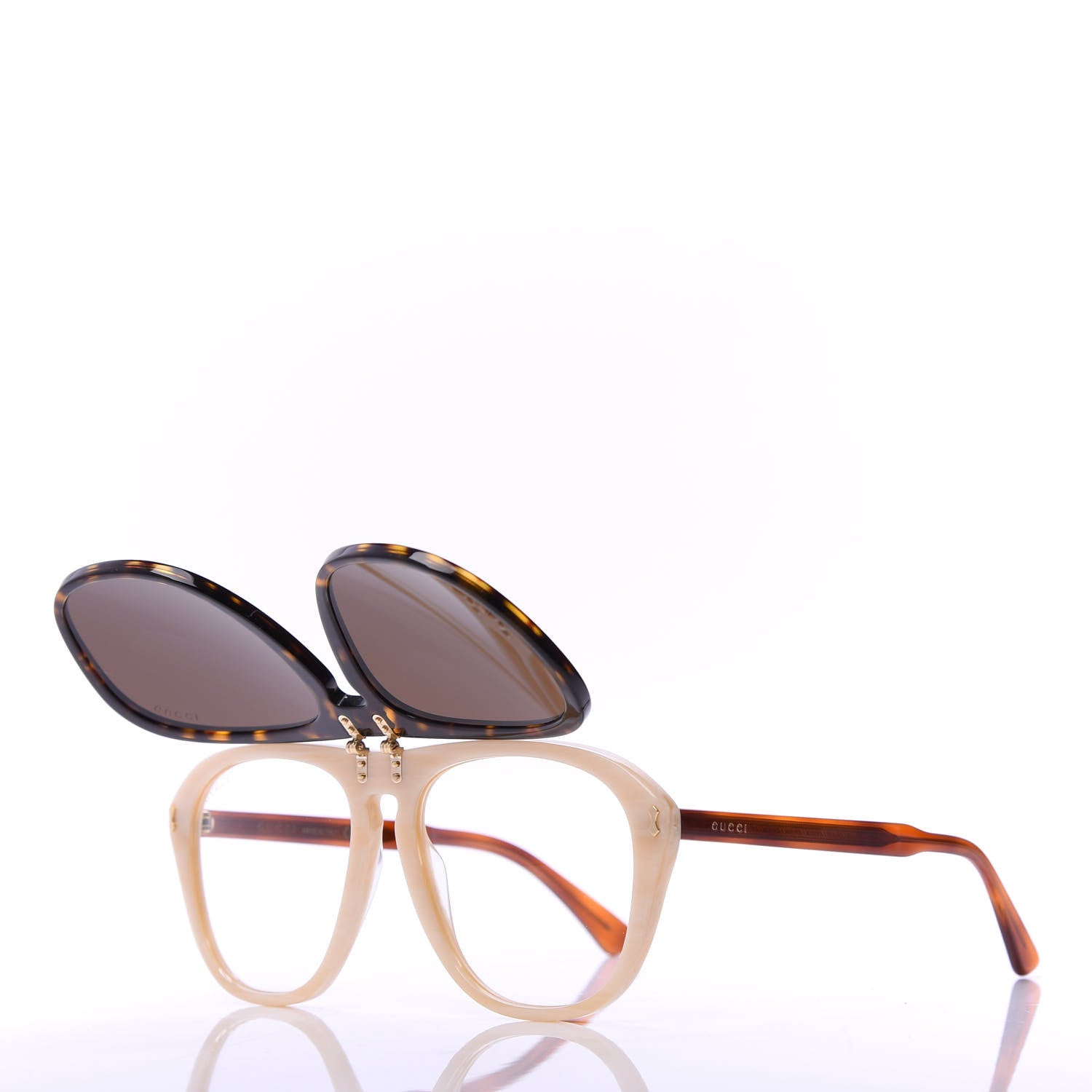 Gucci Acetate Flip Up Aviator Sunglasses GG0087S Havana 2 of 9