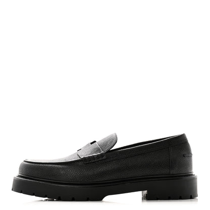 Hermes Buffalo Mens Klement Loafers 44.5 Black 1 of 8