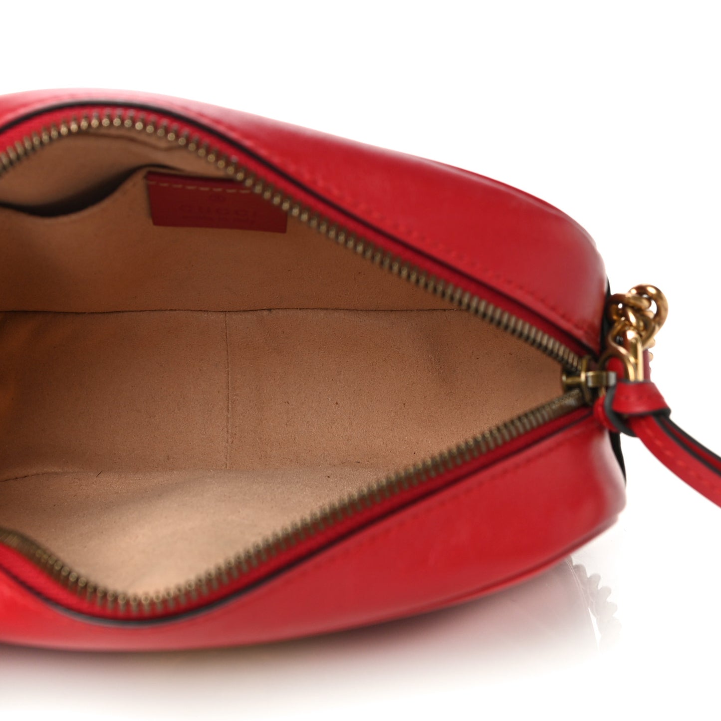 Calfskin Matelasse Mini GG Marmont Chain Shoulder Bag Hibiscus Red