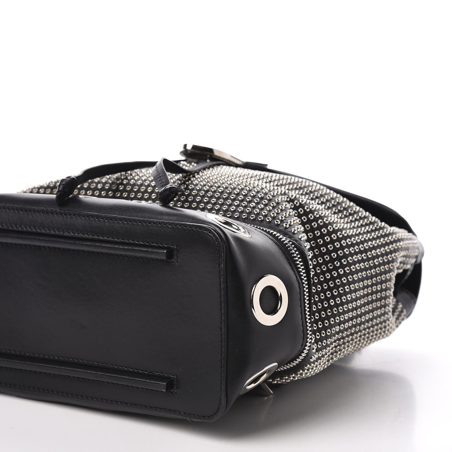 Calfskin Grommet Backpack Black