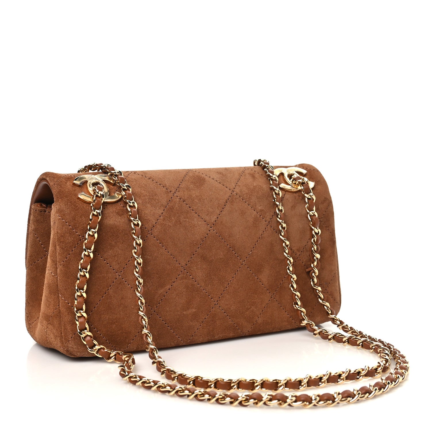 Chanel Suede Calfskin Quilted Small Eyes On You Flap Camel 3 of 20