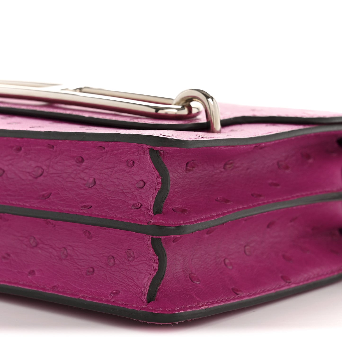 Ostrich Mini Sac Roulis Rose Pourpre