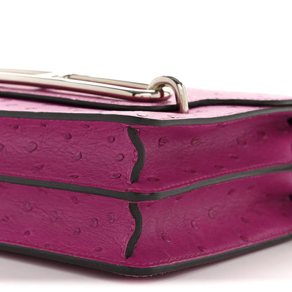 Hermes Ostrich Mini Sac Roulis Rose Pourpre 10 of 14