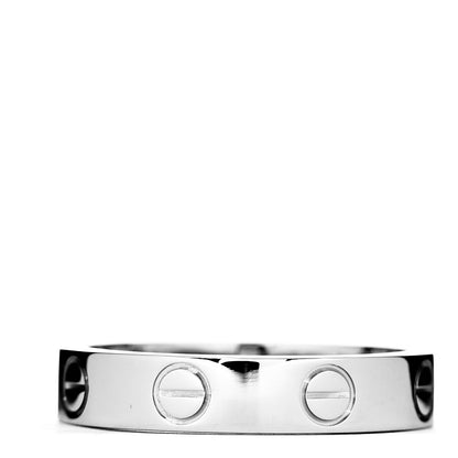 Cartier 18K White Gold 3.5mm LOVE Wedding Band Ring 48 4.5 3 of 5