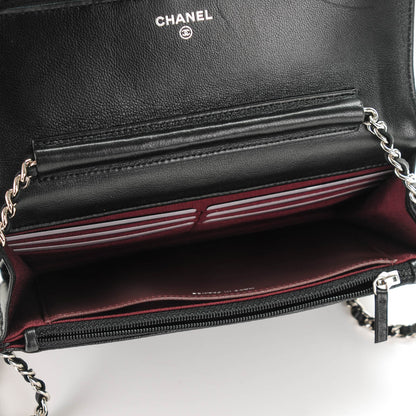 Chanel Lambskin Quilted Wallet On Chain WOC Black 5 of 9