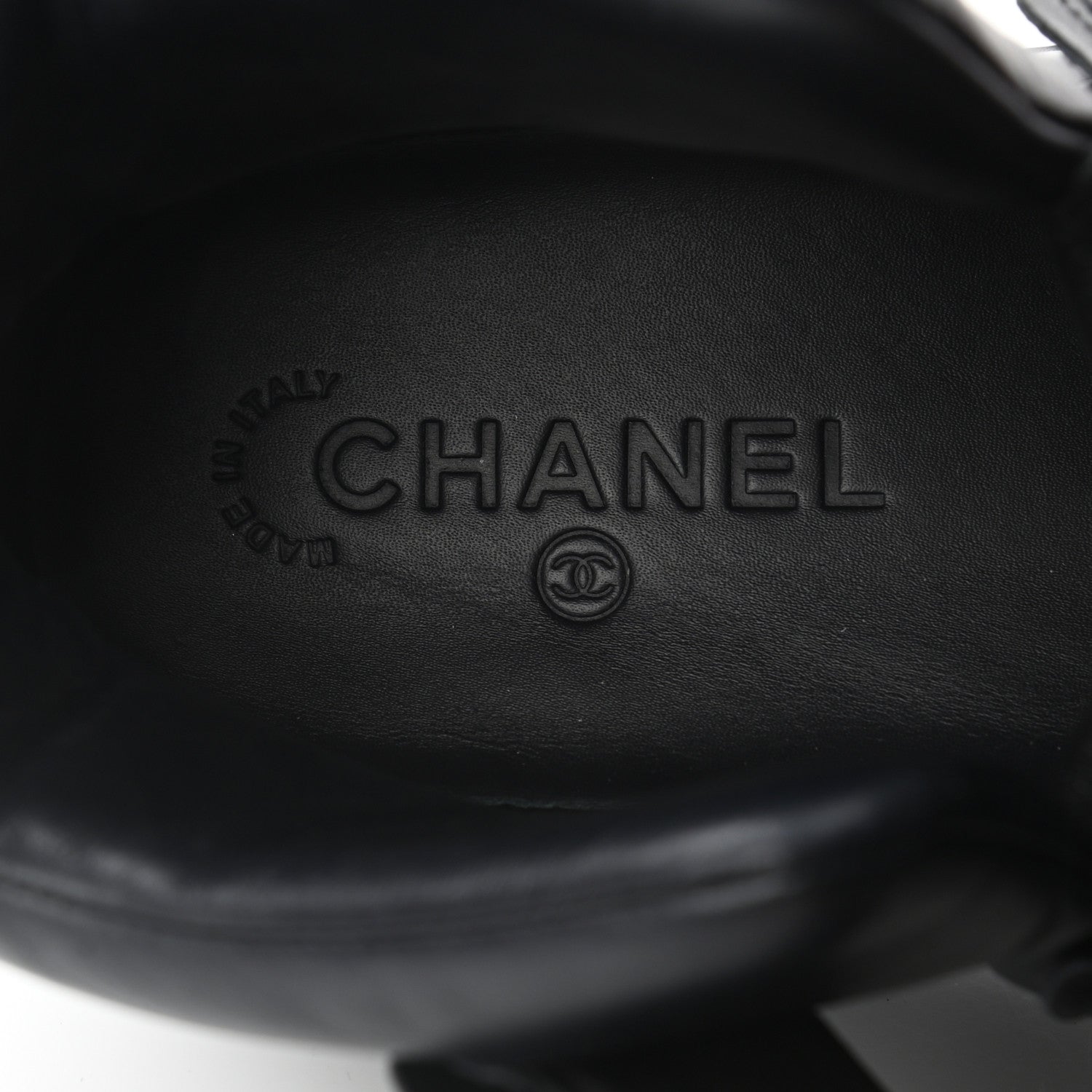 Chanel Lambskin Camellia High Top Sneakers 40 Navy 8 of 10