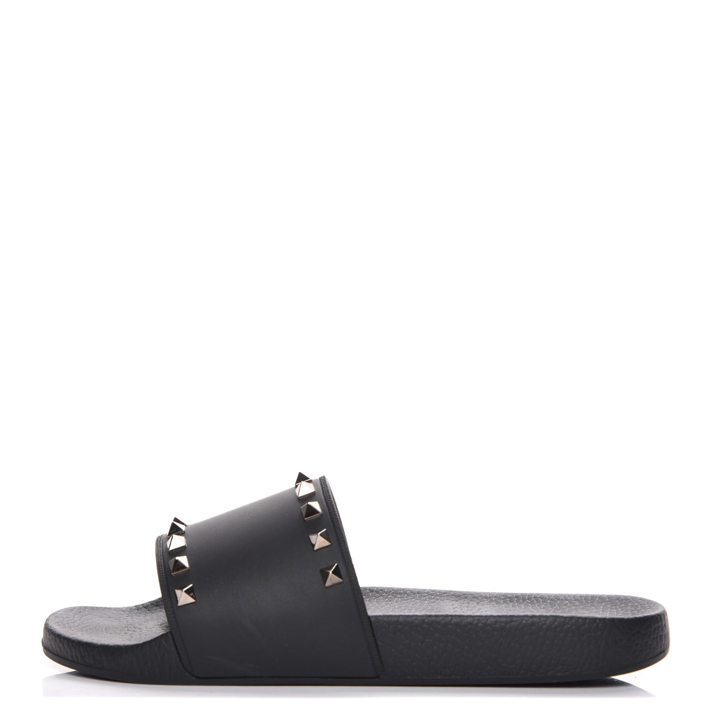 Rubber Rockstud Slide Sandals 41 Black