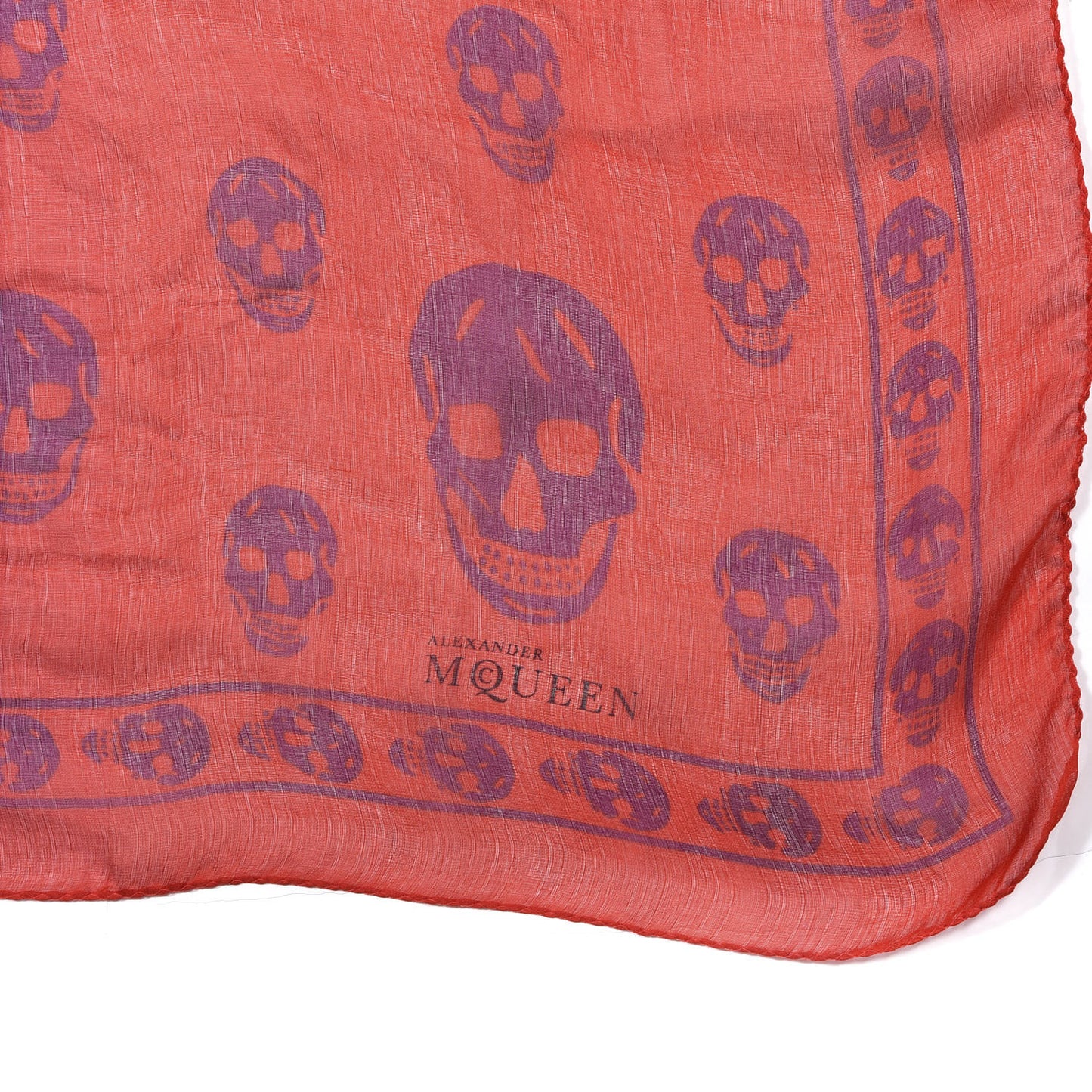 Silk Chiffon Skull Scarf Red