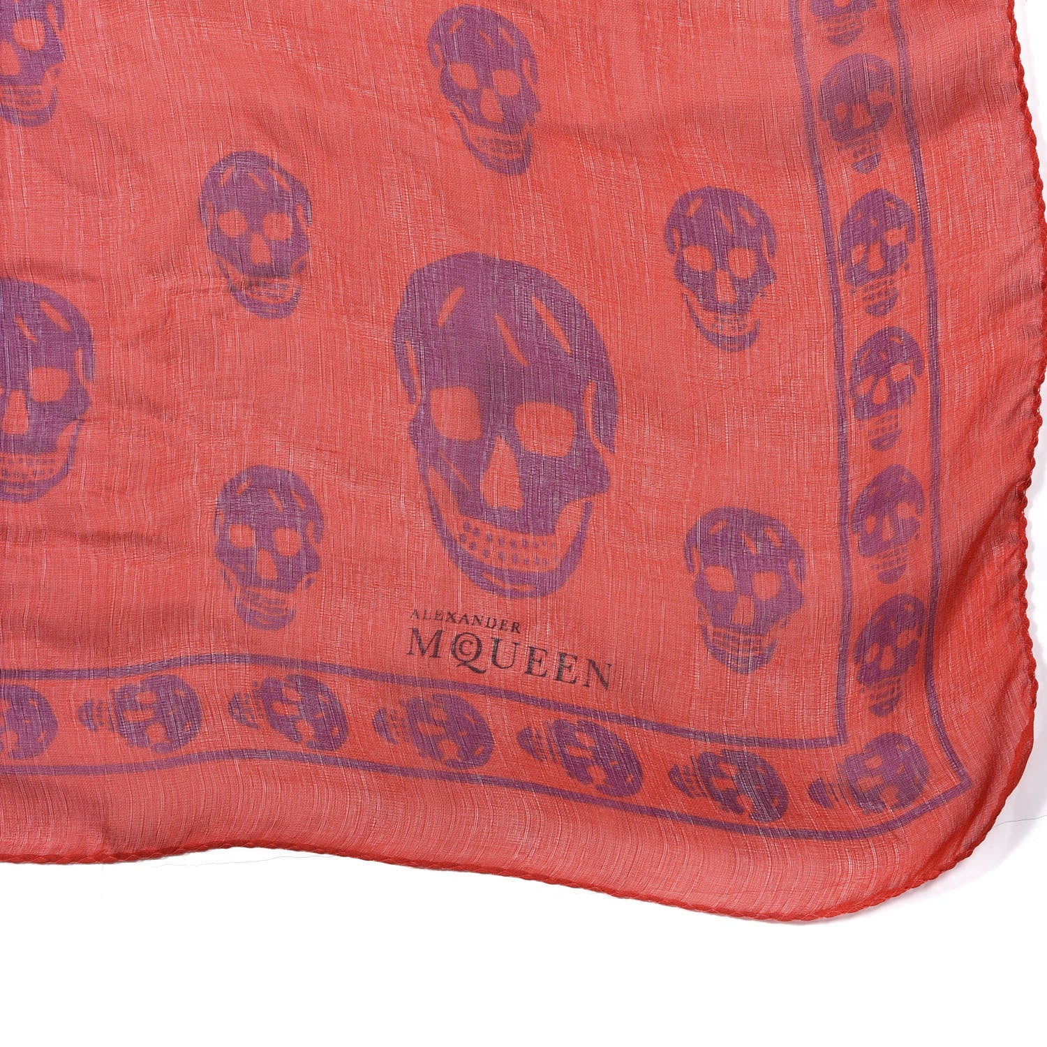 Alexander McQueen Silk Chiffon Skull Scarf Red 2 of 2