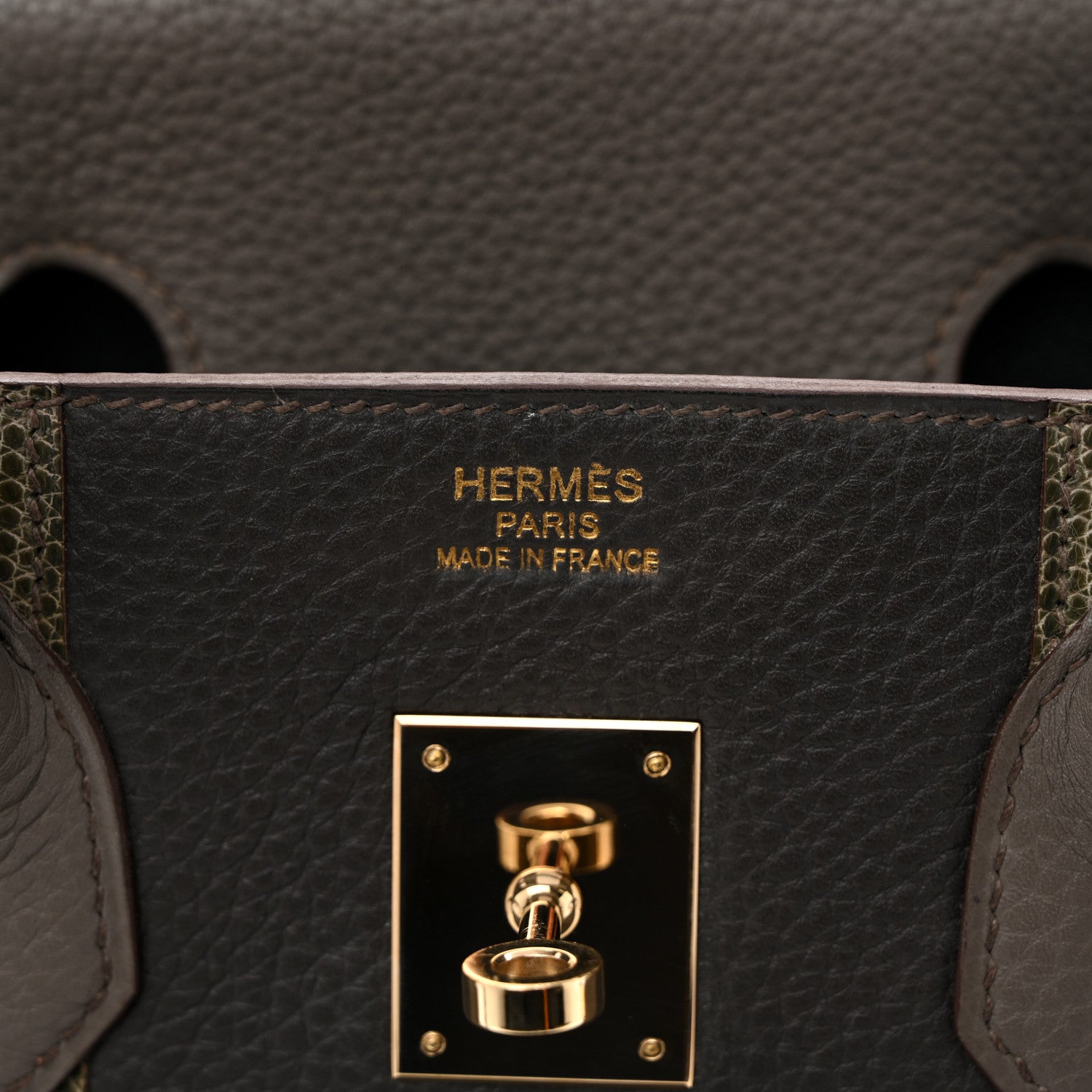 Hermes Taurillon Clemence Lizard Club Birkin 35 Etain Graphite