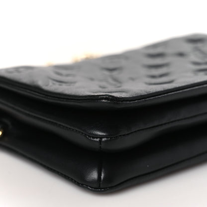 Louis Vuitton Lambskin Embossed Monogram Pochette Coussin Black 7 of 8