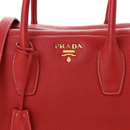 Prada Vitello Daino Satchel Rosso 9 of 14