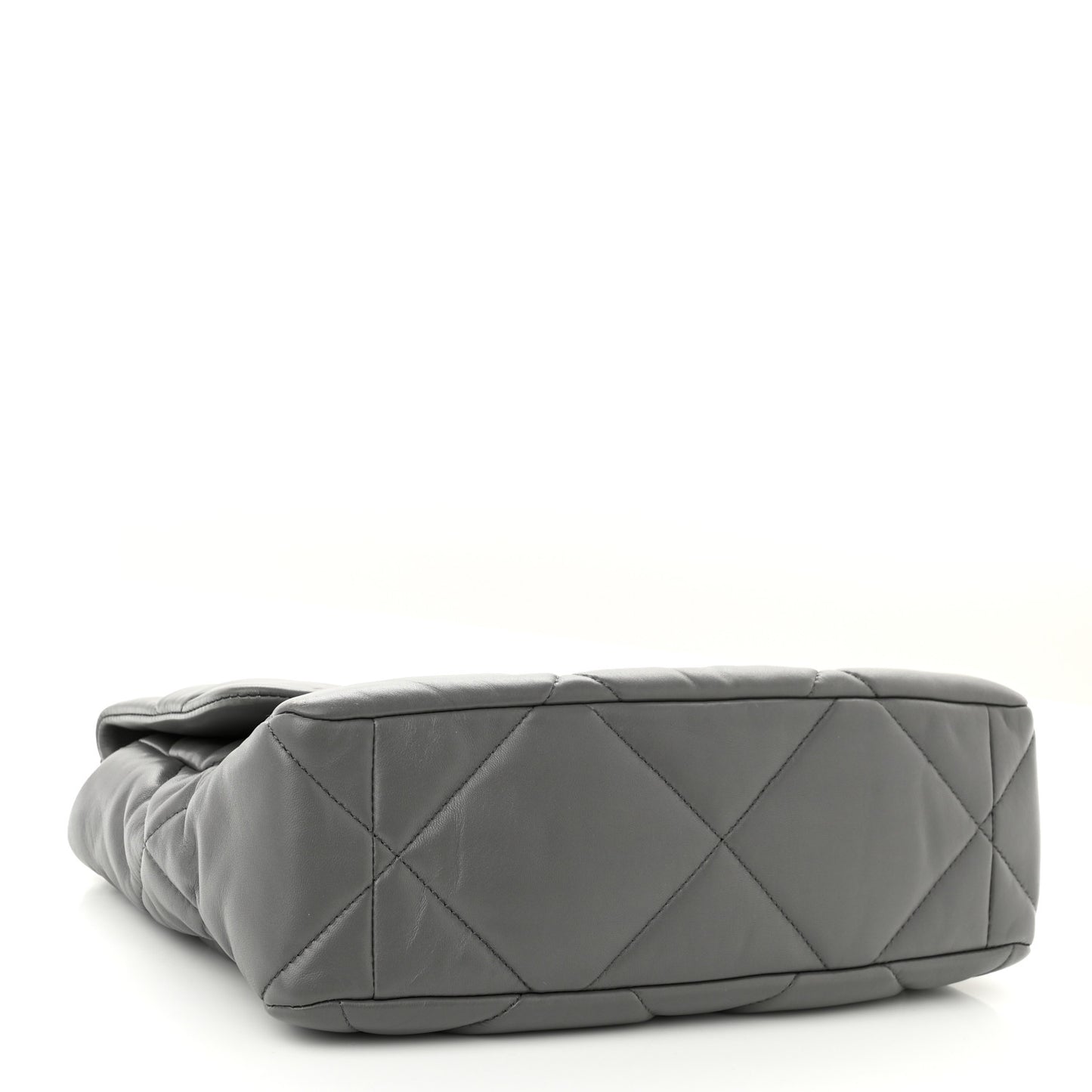 Lambskin Quilted Large Chanel 19 Flap Dark Grey