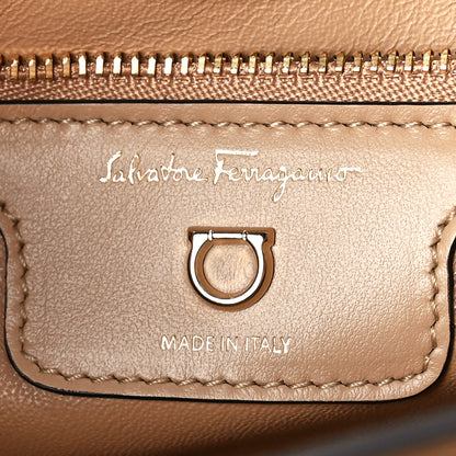 Salvatore Ferragamo Calfskin Gancini Flap Bag Cashew 6 of 10