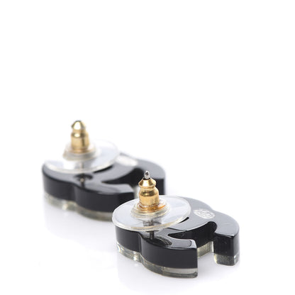 Chanel Glitter Resin CC Earrings Silver Black 3 of 6