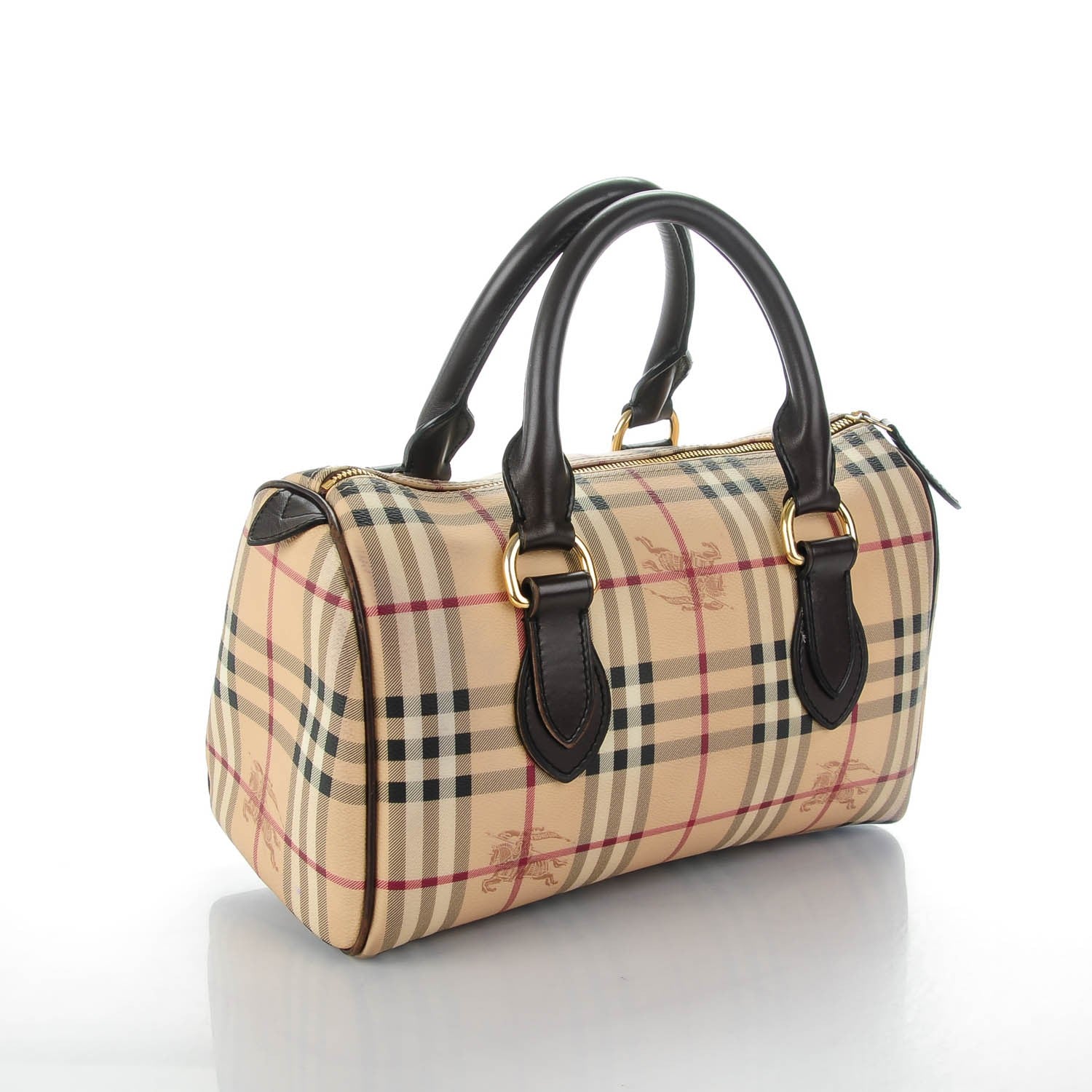 Burberry Haymarket Check Small Chester Bowling Bag Chocolate 3 of 7
