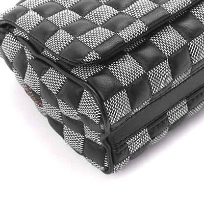 Louis Vuitton Calfskin Damier Twist Shoulder Bag BB Black White 10 of 11