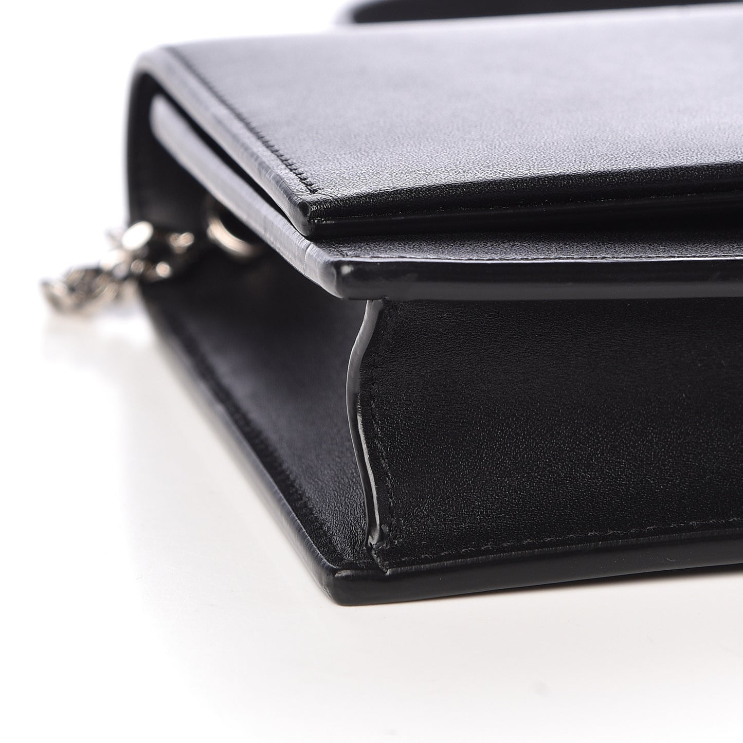 Smooth Calfskin Classic Monogram Kate Tassel Chain Wallet Black