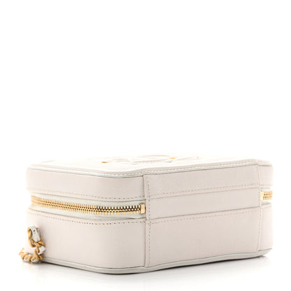 Chanel Caviar Quilted Small CC Filigree Vanity Case White 4 of 17