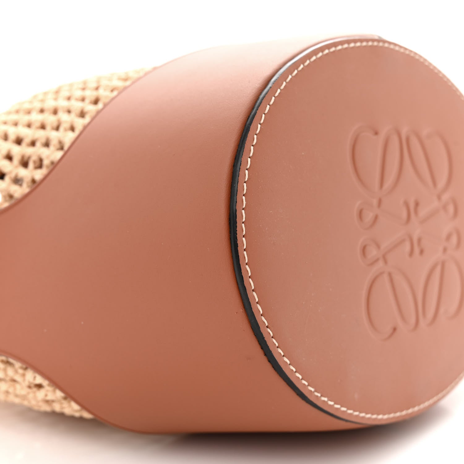 Loewe Raffia Calfskin Balloon Bucket Bag Natural Tan 8 of 9