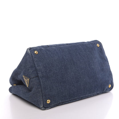 Prada Denim Logo Tote Avio 4 of 12