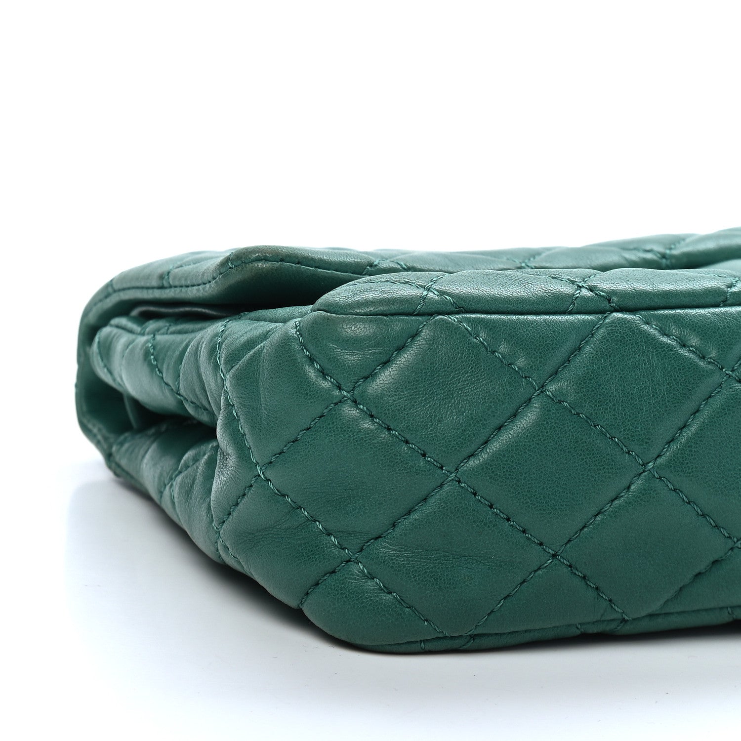 Chanel Lambskin Quilted Medium Double Flap Green 7 of 8