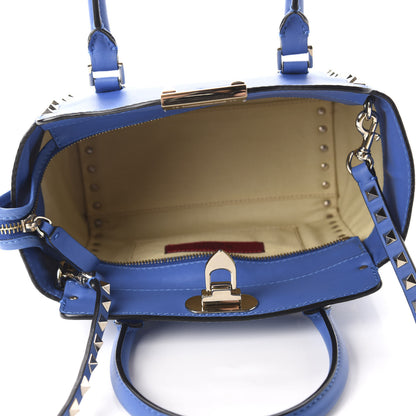 Valentino Garavani Vitello Mini Rockstud Double Handle Tote Light Sapphire 5 of 10