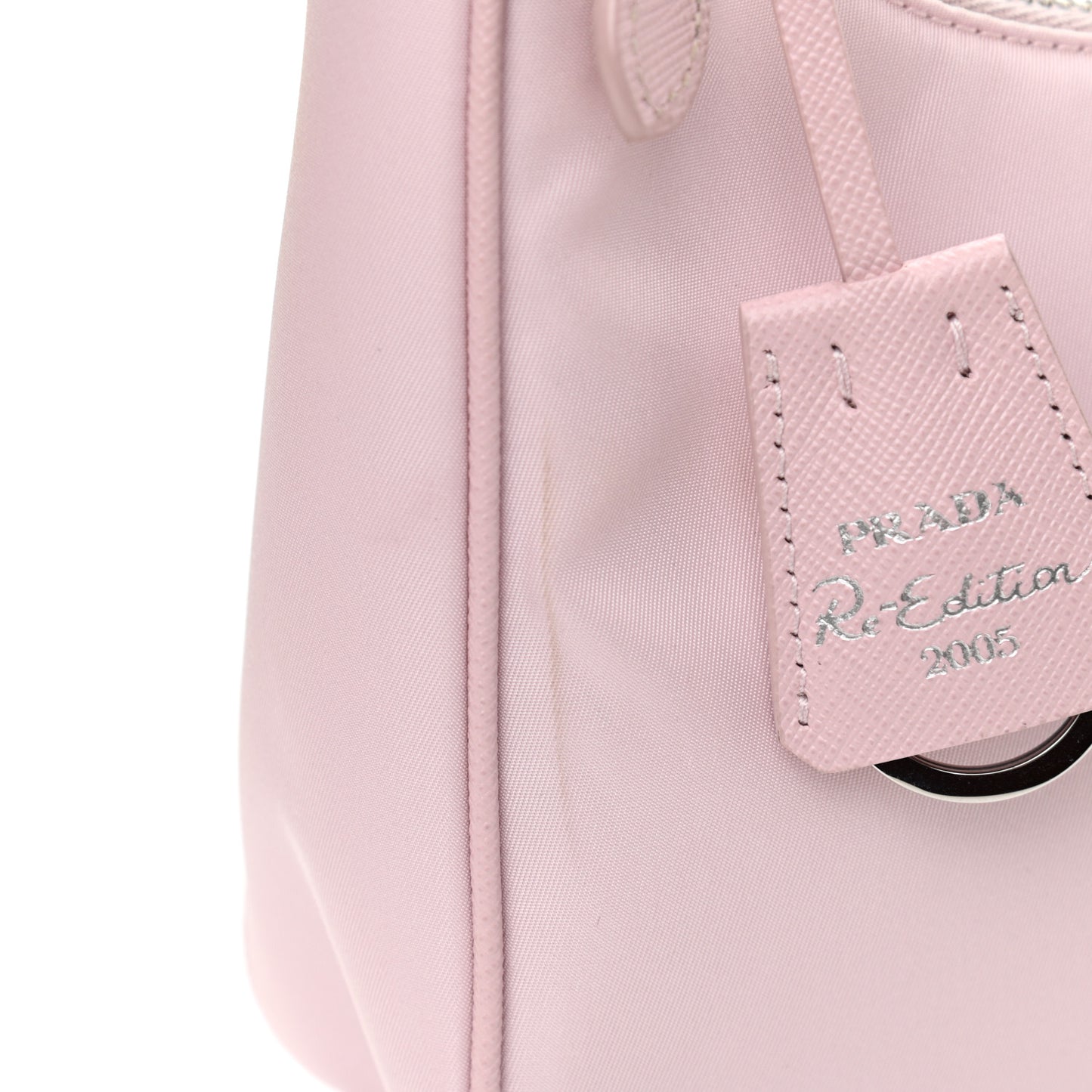 Re-Nylon Saffiano Mini Re-Edition 2005 Bag Alabastro