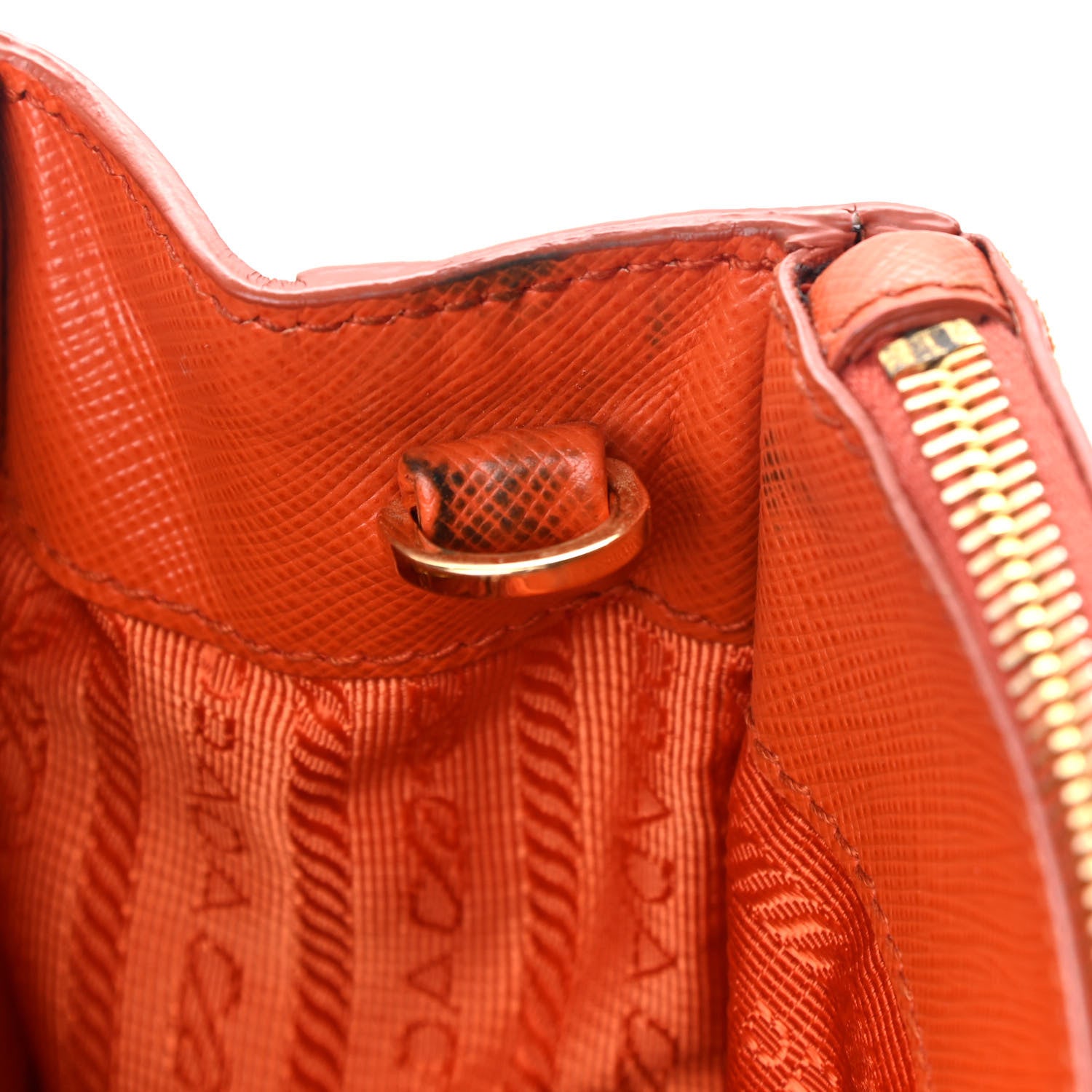 Prada Saffiano Mini Galleria Double Zip Tote Papaya 12 of 16