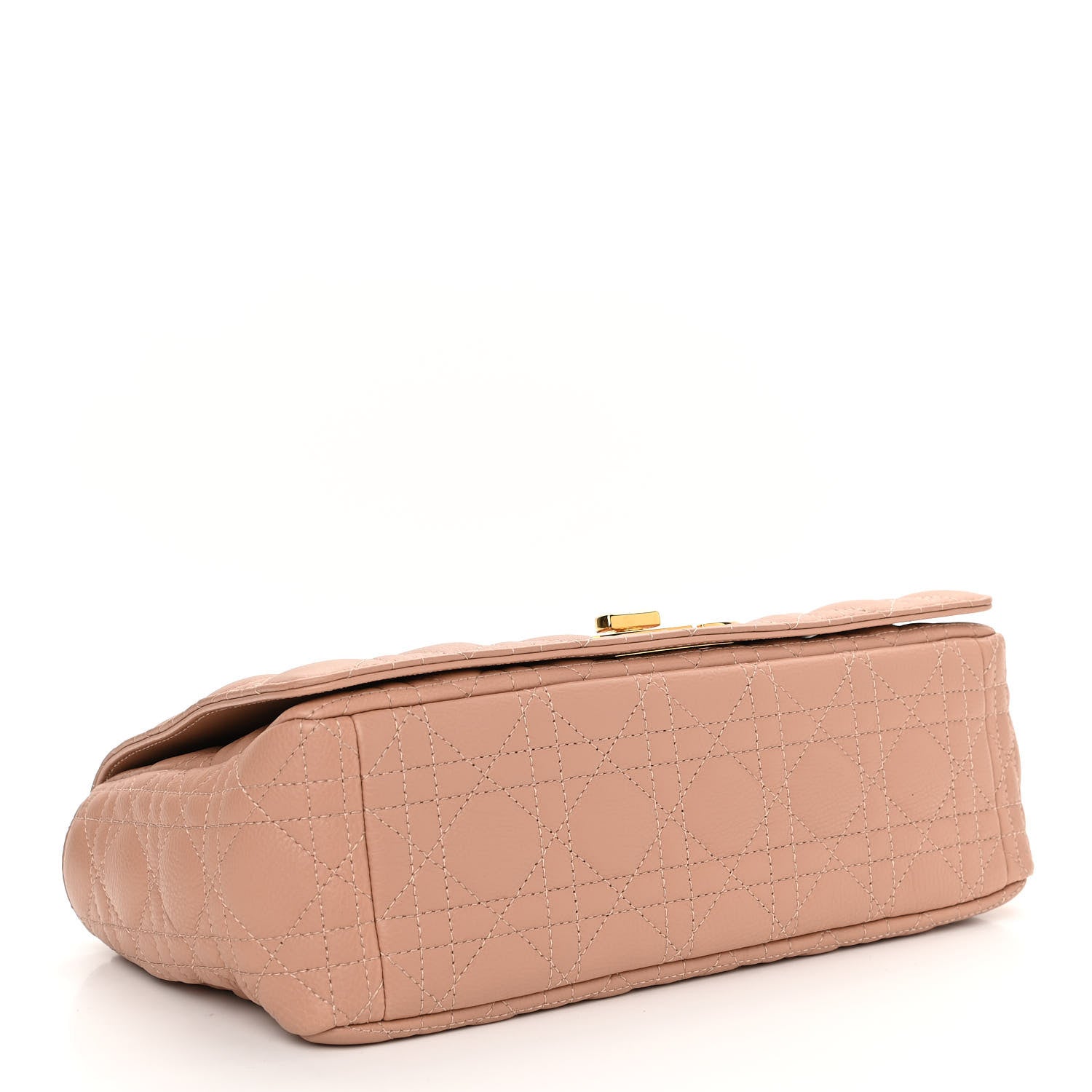 Christian Dior Grained Calfskin Cannage Large Caro Bag Rose De Vents 4 of 10