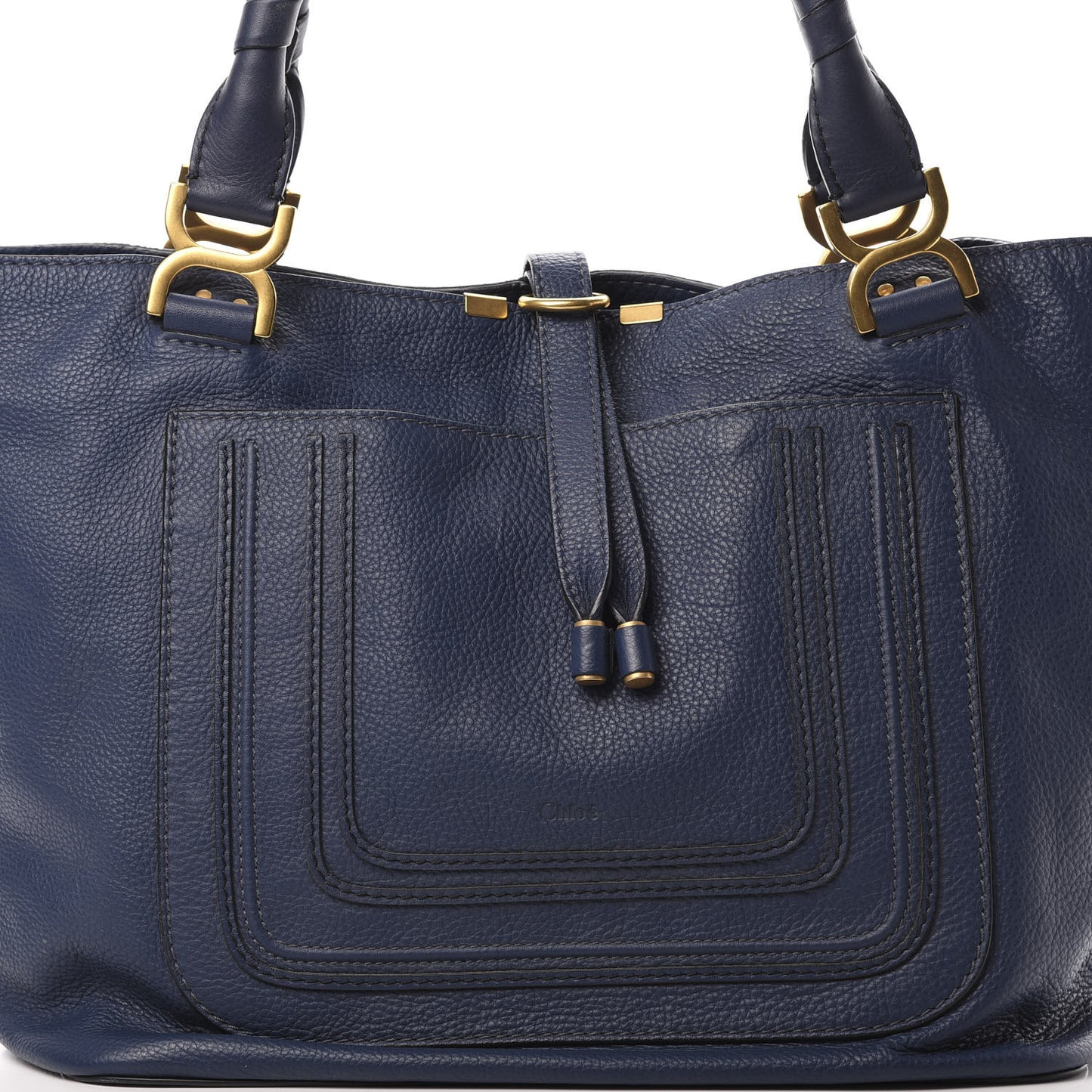 Calfskin Large New Marcie Tote Royal Navy
