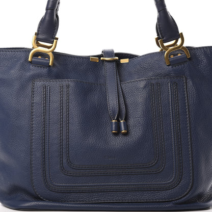 Chloe Calfskin Large New Marcie Tote Royal Navy 8 of 11