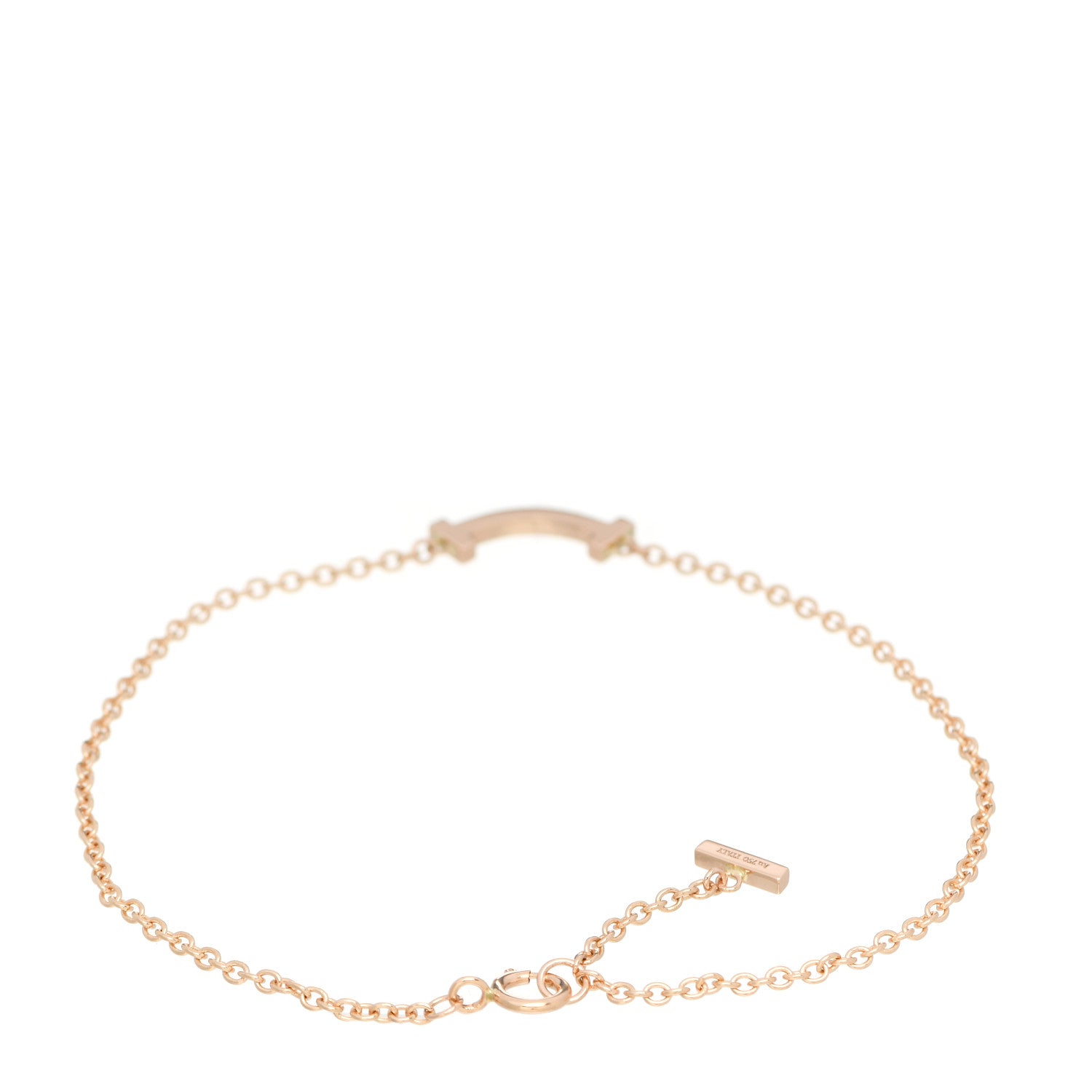 Tiffany 18K Rose Gold Mini T Smile Bracelet 2 of 4