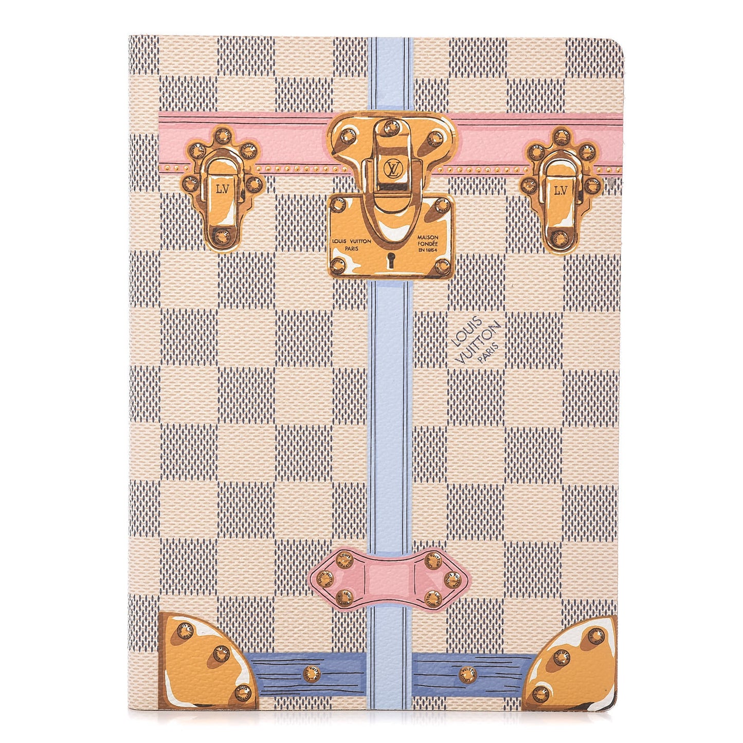 Damier Azur Summer Trunks Clemence Notebook MM
