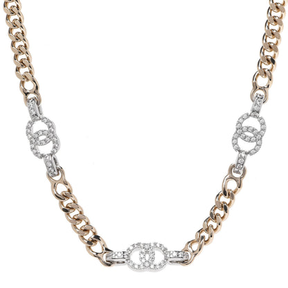 Chanel Crystal Chain CC Link Choker Gold Silver 1 of 6