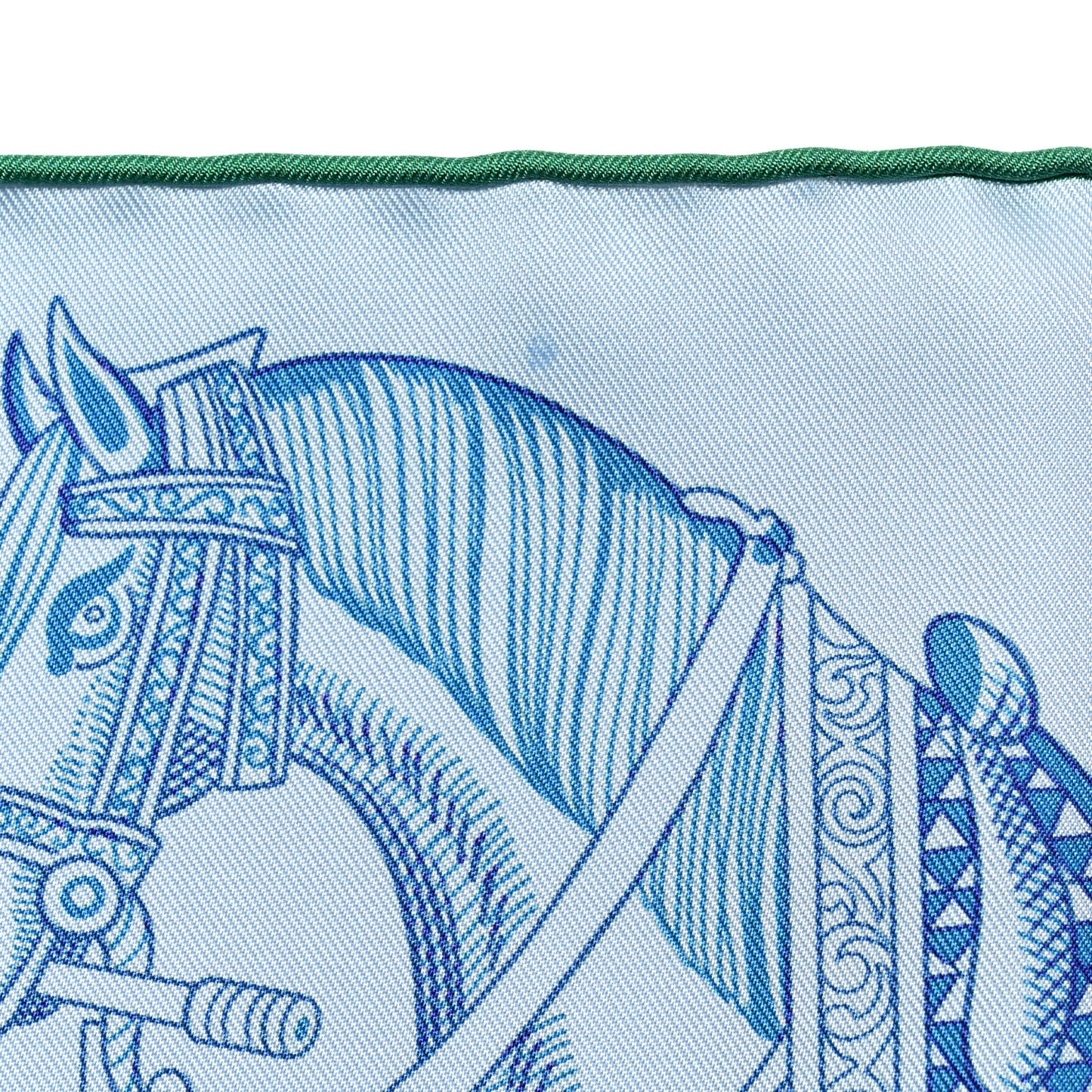 Silk Della Cavalleria Favolosa Reversible Scarf 90 Azure Bleu Petrole