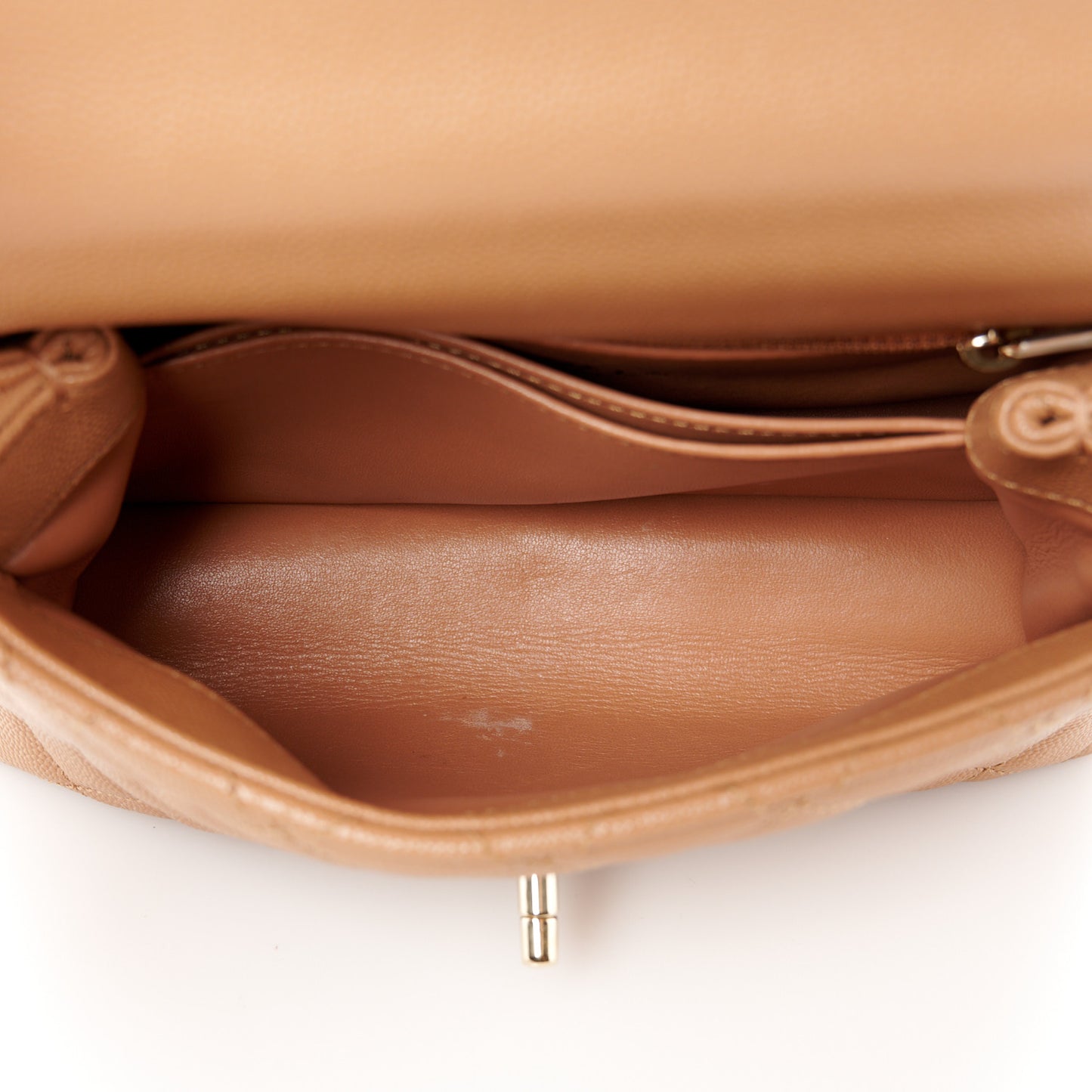 Caviar Quilted Lizard Embossed Mini Coco Handle Flap Brown