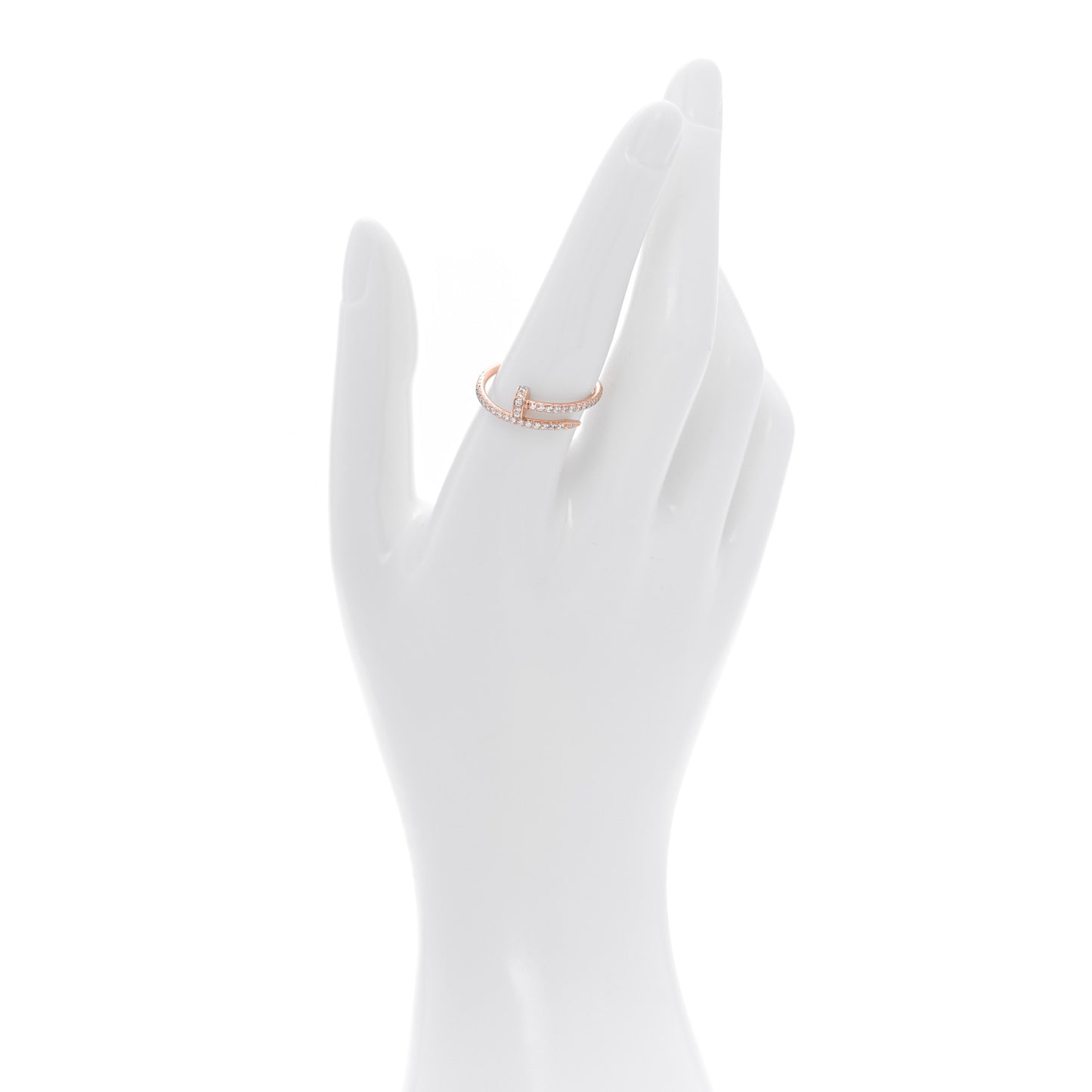 18K Pink Gold Diamond Juste Un Clou Paved Ring 58 8.5