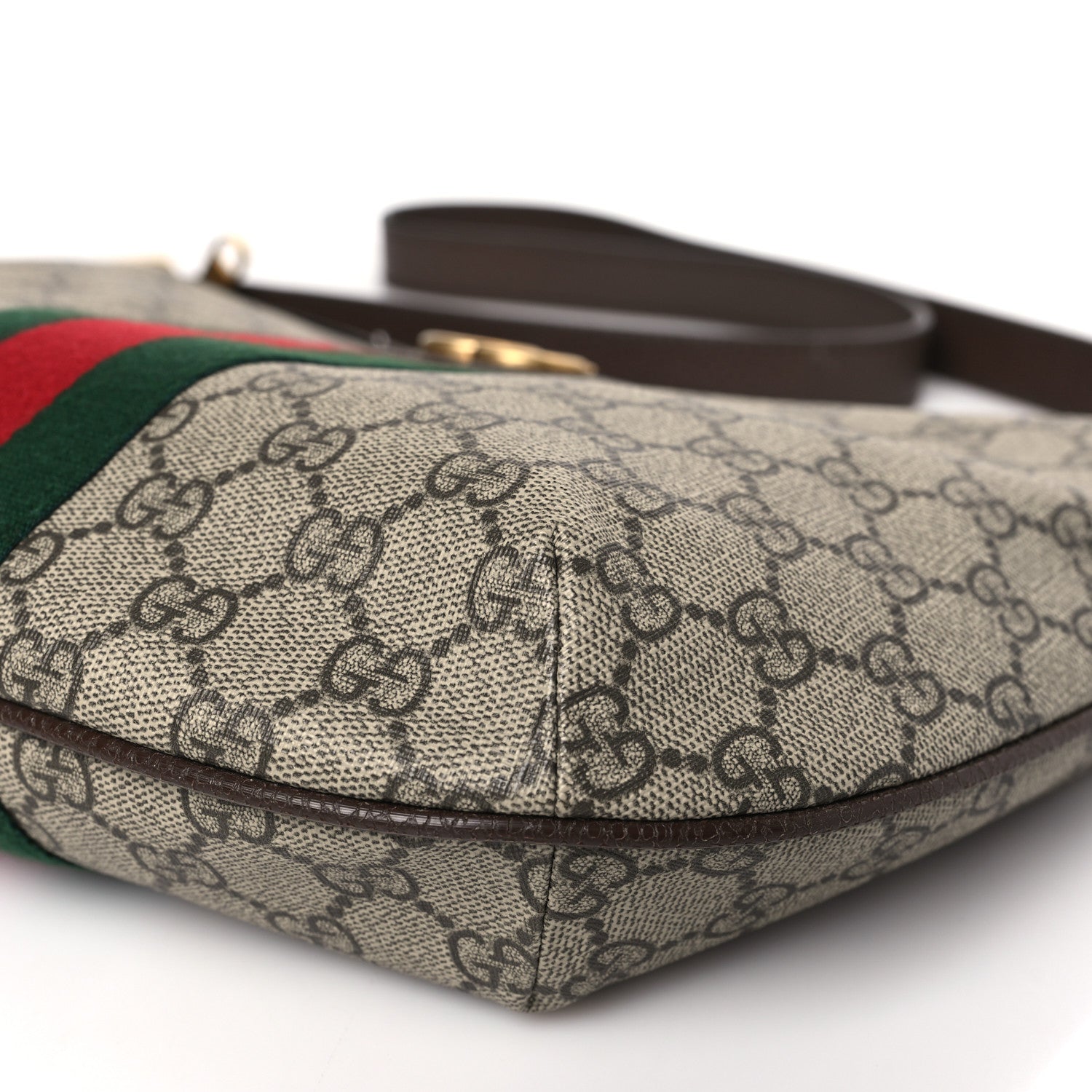 Gucci GG Supreme Monogram Web Small Ophidia Half Moon Hobo Brown 9 of 9