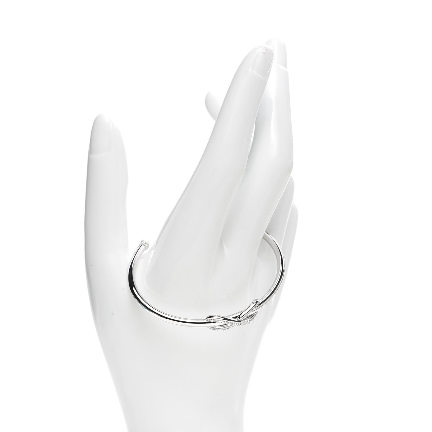 18K White Gold Diamond Infinity Cuff Bracelet