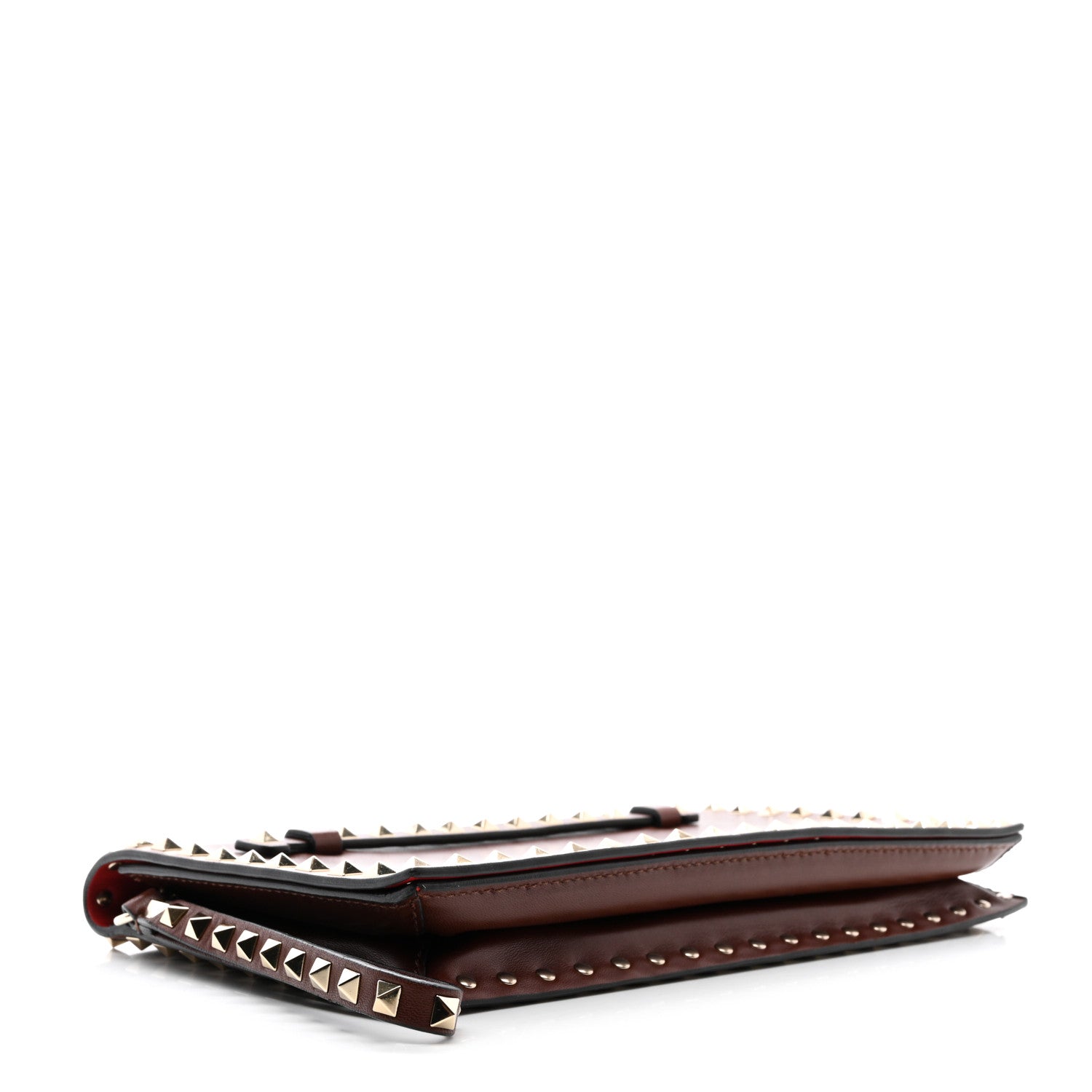 Valentino Garavani Nappa Rockstud Wristlet Clutch Brown 4 of 7