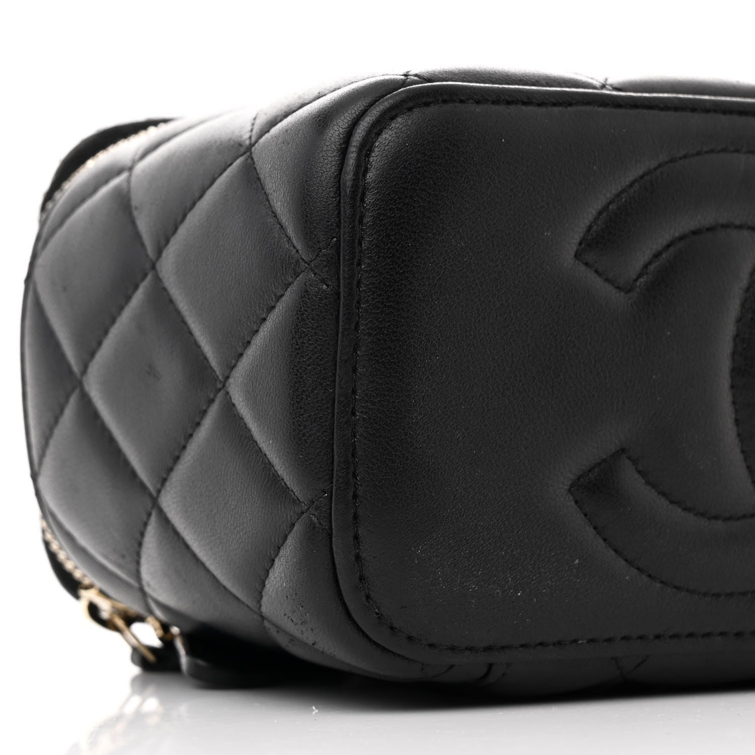 Chanel Lambskin Quilted Small Pearl Crush Vanity Case With Chain Black 9 of 11